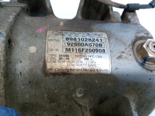 ISUZU D-MAX A/C COMPRESSOR, PART No.8981028241, 2.5 4JK1 2012-2017