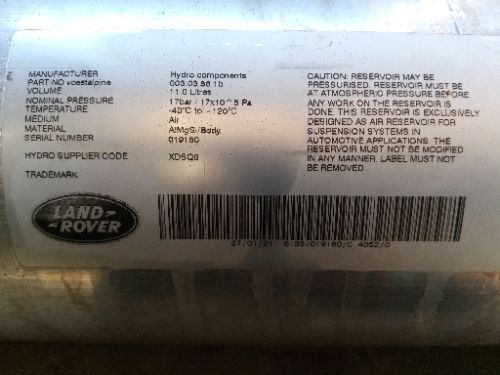 LAND ROVER DISCOVERY 5 L462 AIR SUSPENSION CYLINDER 2017-2024
