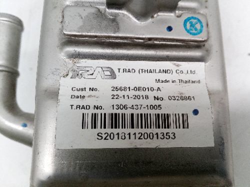 TOYOTA HILUX EGR COOLER, PART No.25681-0E010A, 2.4 MK8 2016-2019